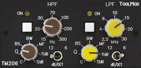 Stereo Hhen-Tiefen-Sperre mit regelbarer Charakteristik und umschaltbarer Flankensteilheit, Version h