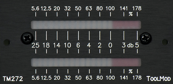 Stereo-LED-Peakmeter, Format 2U, Version h